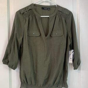 a.n.a Olive Green Women's Blouse
